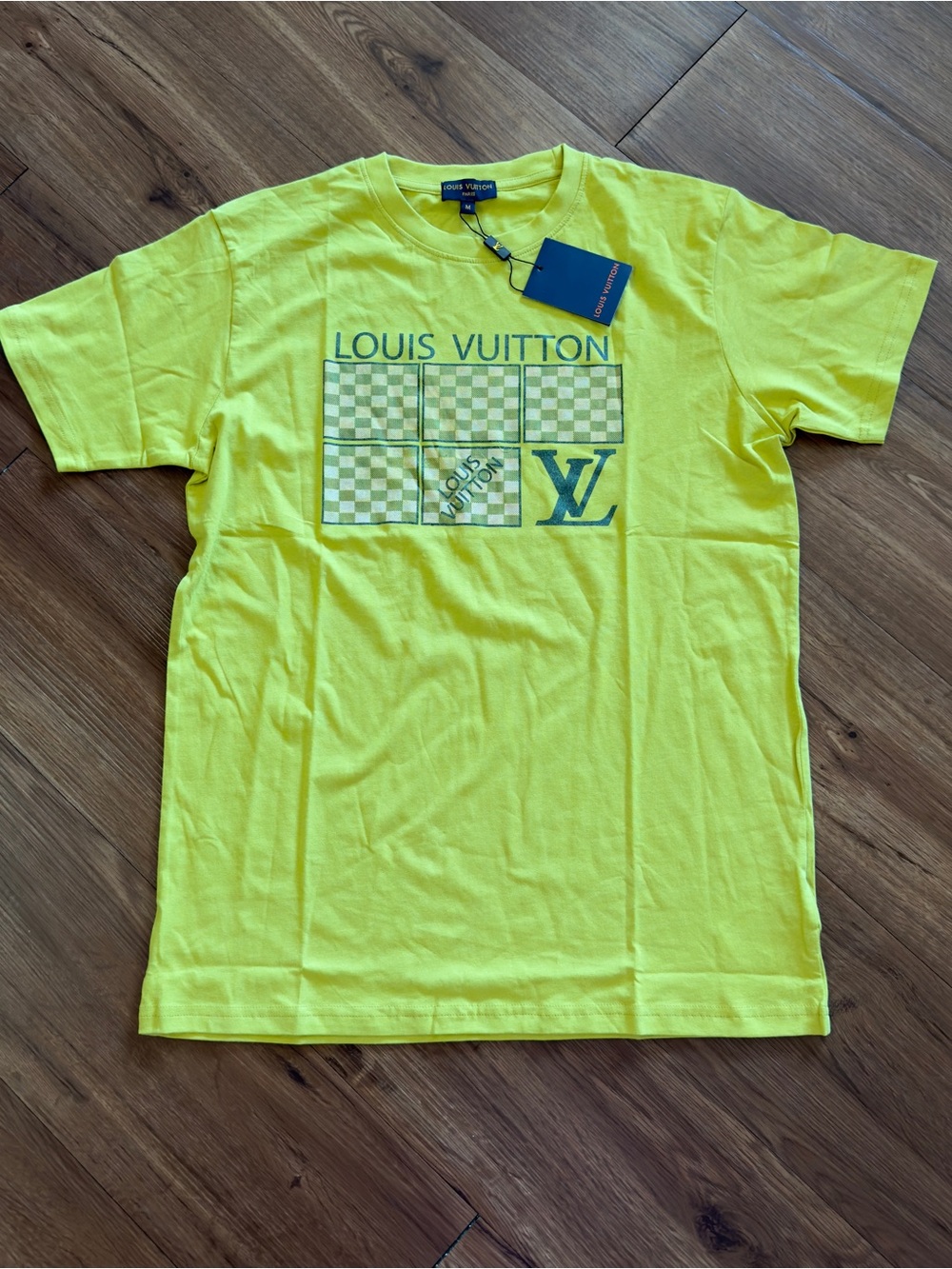 Louis Vuitton Men’s Yellow Logo Graphic T‑Shirt